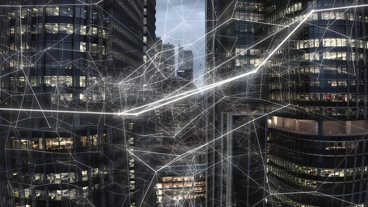 web 5g futurista, ciudad nocturna