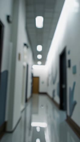 blurred hospital/office corridor
