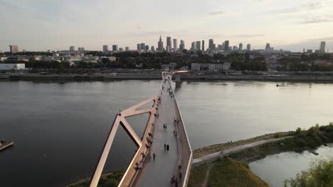 modern cityscape of warsaw, poland, aerial view