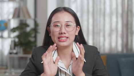 business woman in video conference
