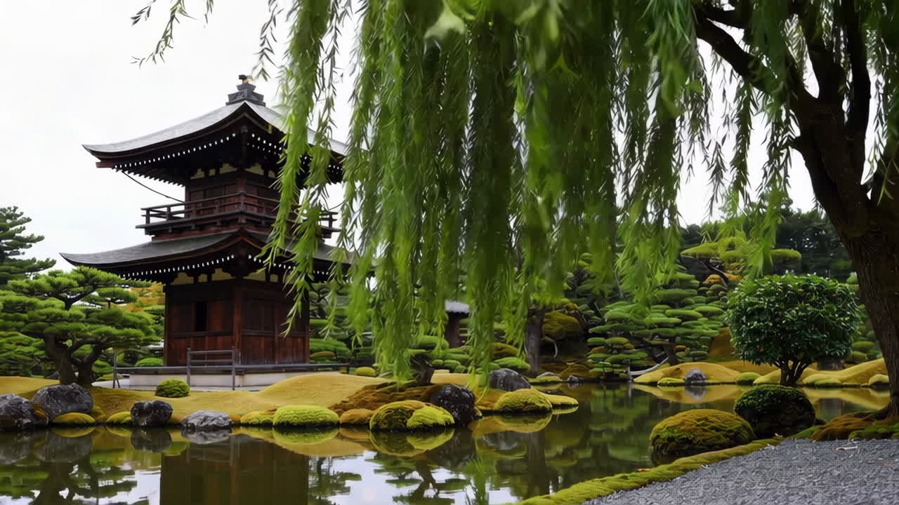 Japanese Temple in a Zen Garden