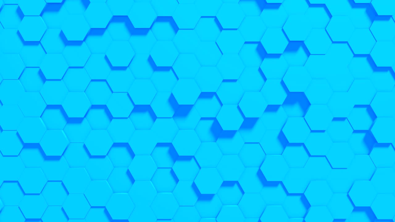 Abstract geometric digital background with random motion hexagon. Modern minimalistic concept for broadcast or sceersaver. Looped 3d animation.
