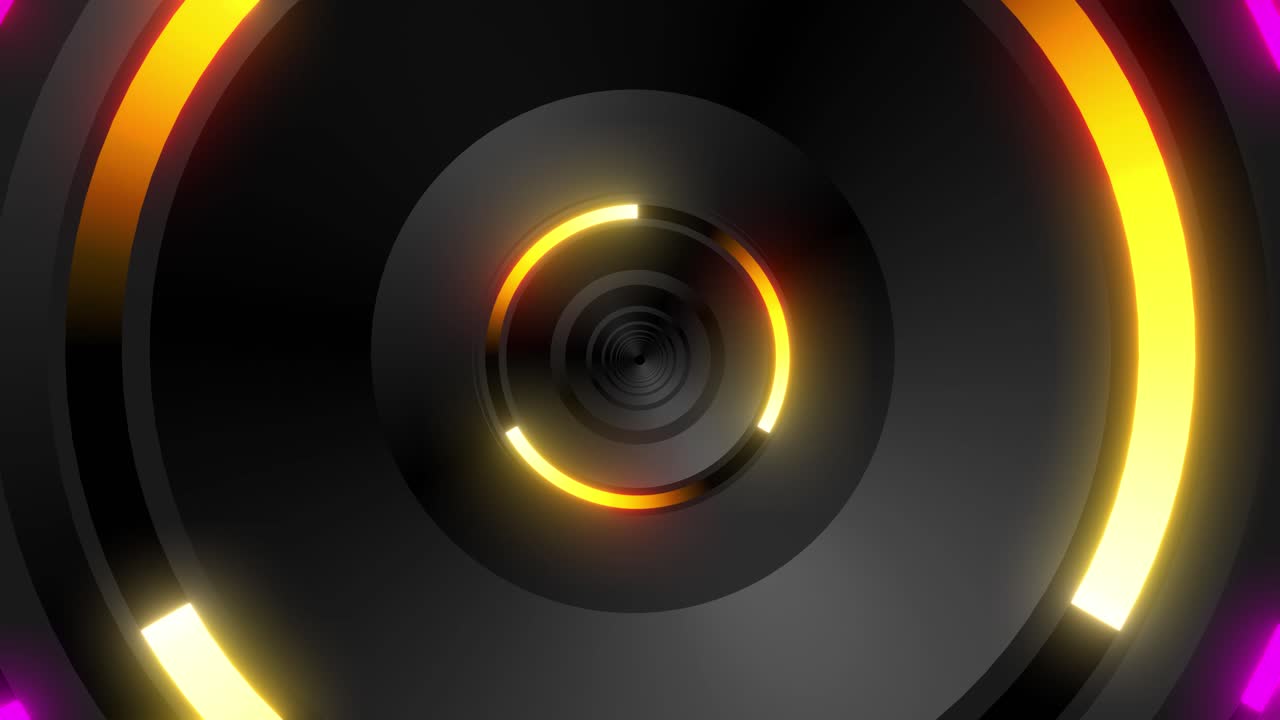 Abstract Glowing Circles Tunnel