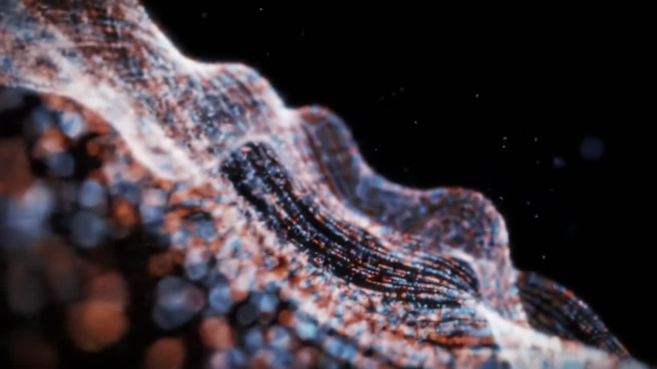 An Abstract Visualization of Flowing Data Waves in Digital Space with Vibrant Colors and Light Effects Representing Energy and Movement Dynamics