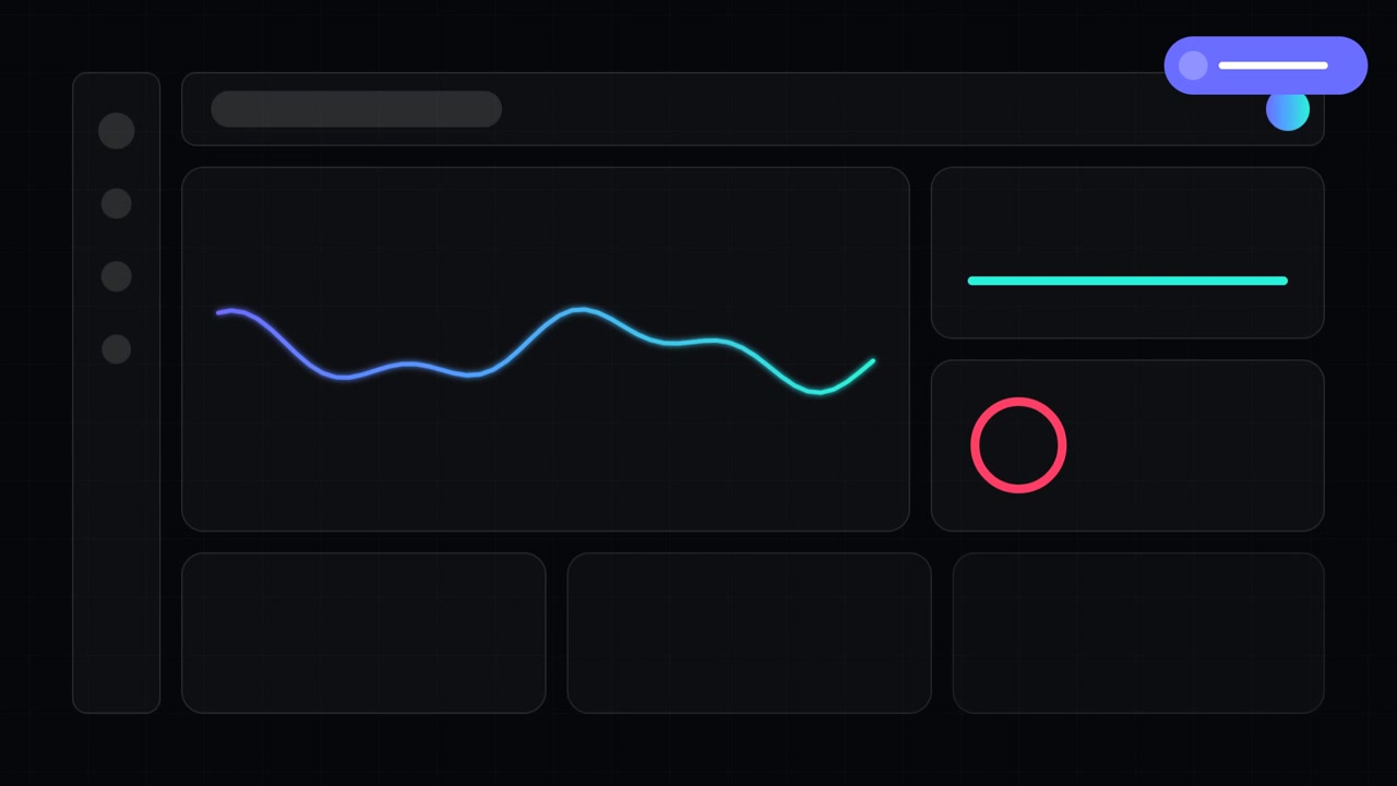 Animated Data Dashboard Interface with Fluctuating Line Graph