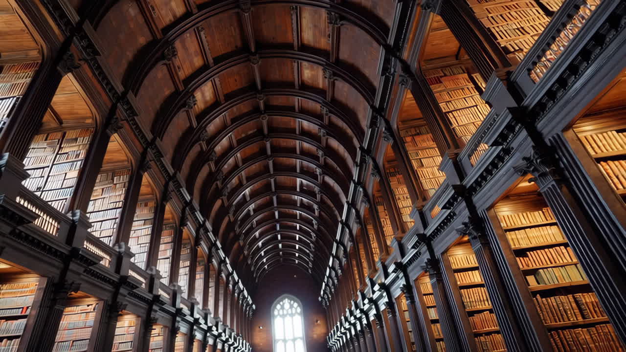 Historic Library with Vast Book Collections and Vaulted Ceilings