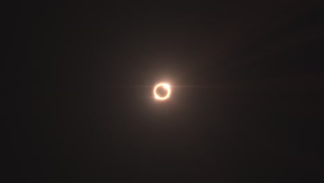 alineación total del eclipse solar, anillo de fuego visto desde la tierra