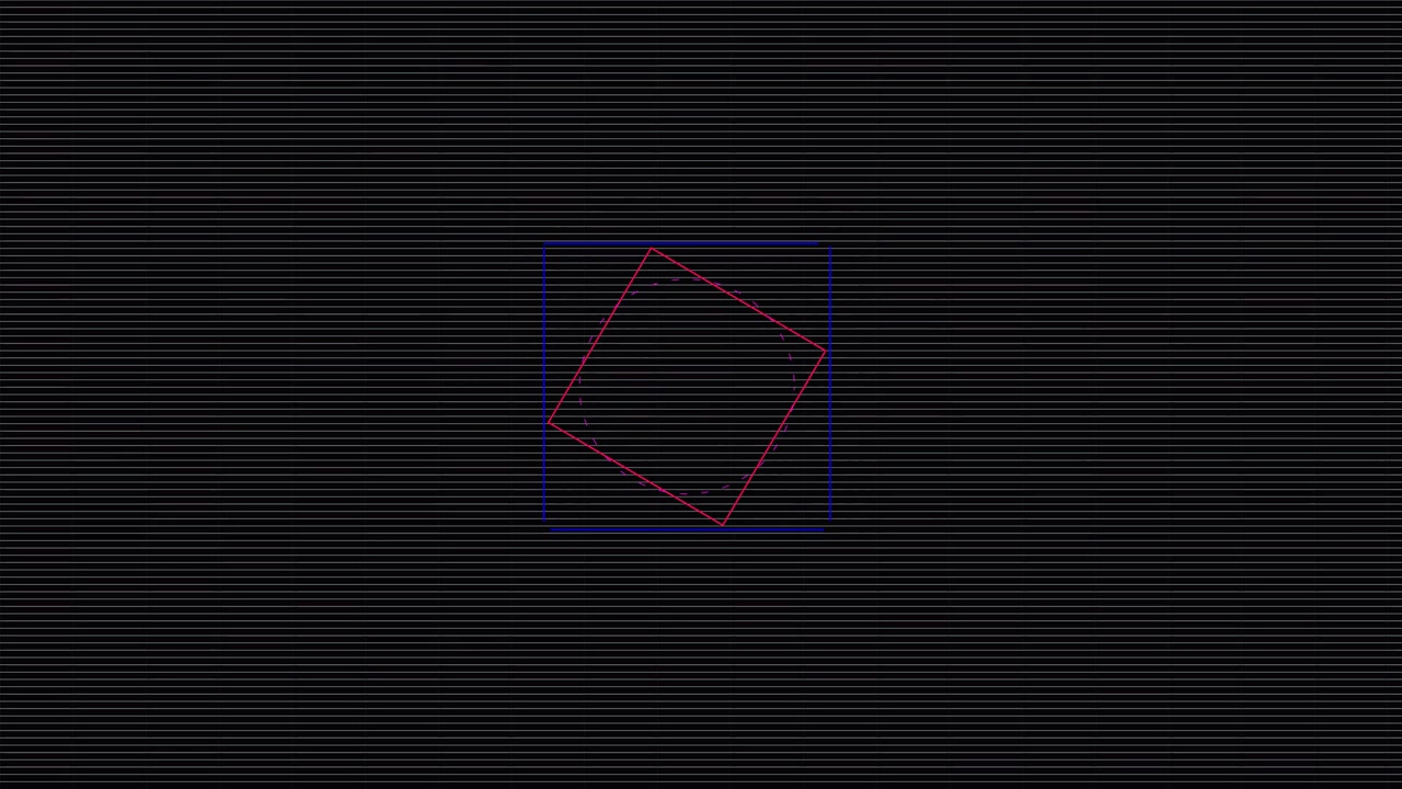 Abstract Geometric Animation with Glitch Effects and Rotating Shapes