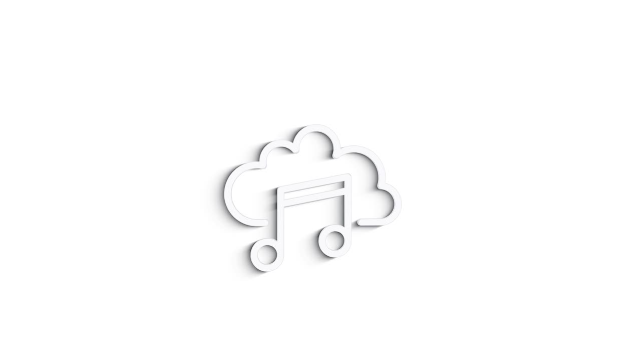 Social media 3D shadow icon design isolated on white background. Outline web icon. Motion graphics.