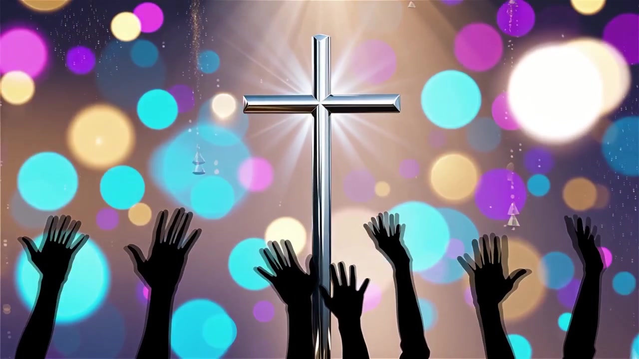 Christian Cross Heavenly Light Worship Background