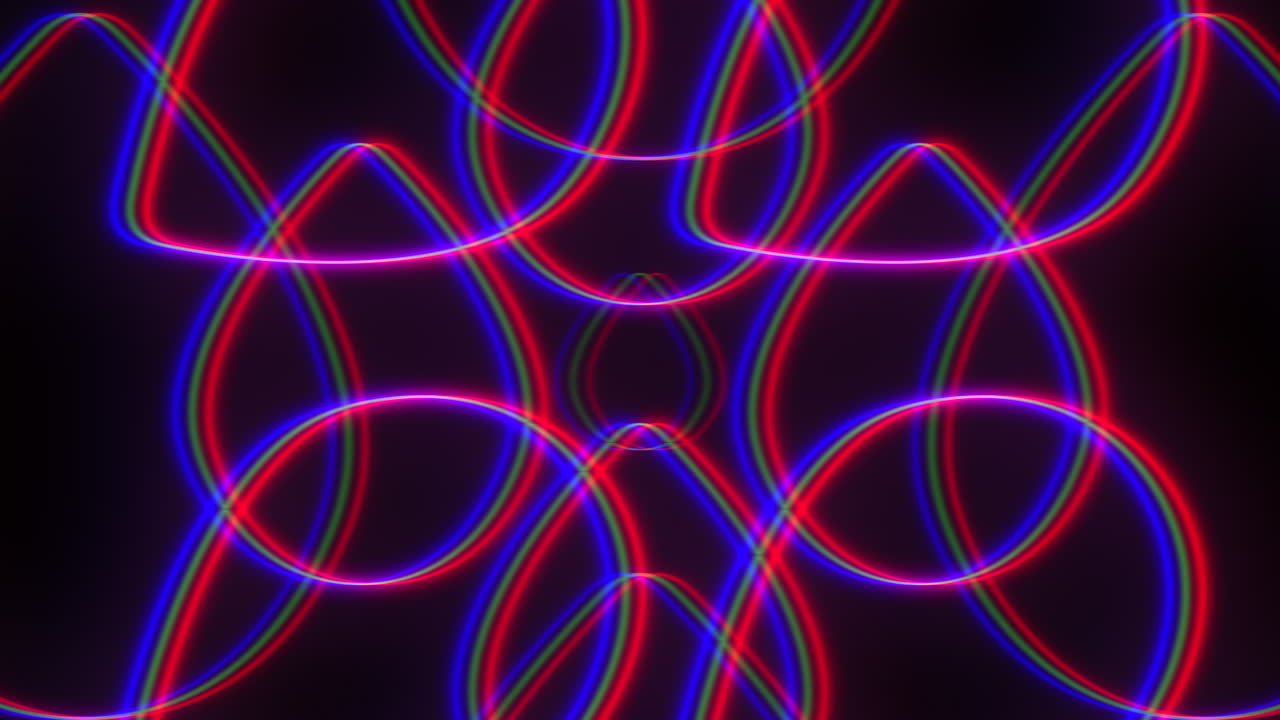 Spirale vibrante di linee rosse e blu che crea un motivo accattivante.