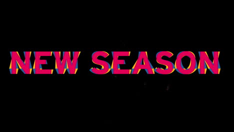 animation of new season text on black background