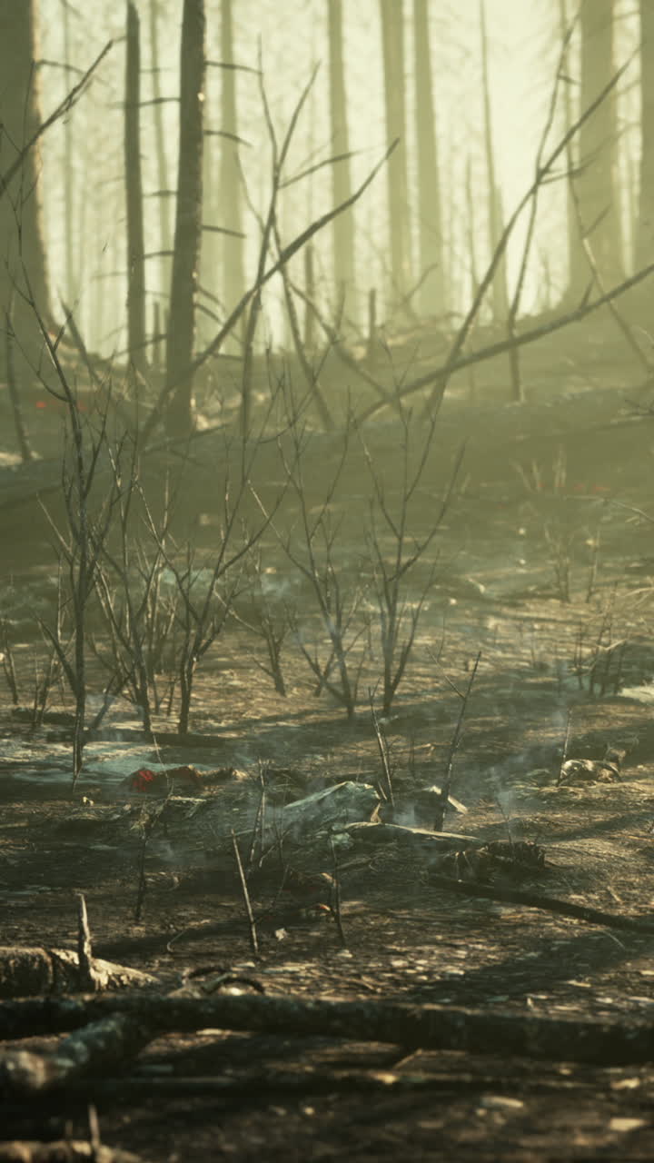 Aftermath of a Devastating Forest Fire | Premium Stock Video Footage
