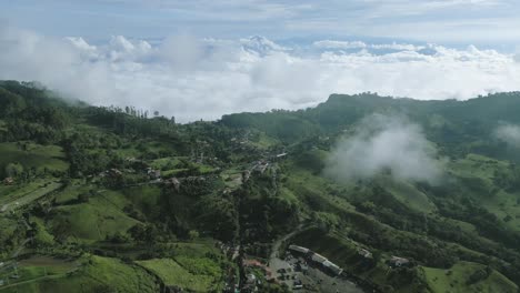 jerico aerial view of small little traditional colombian town in the andes mountains travel destination from medellin