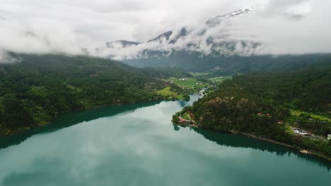 lovatnet lake beautiful nature norway.