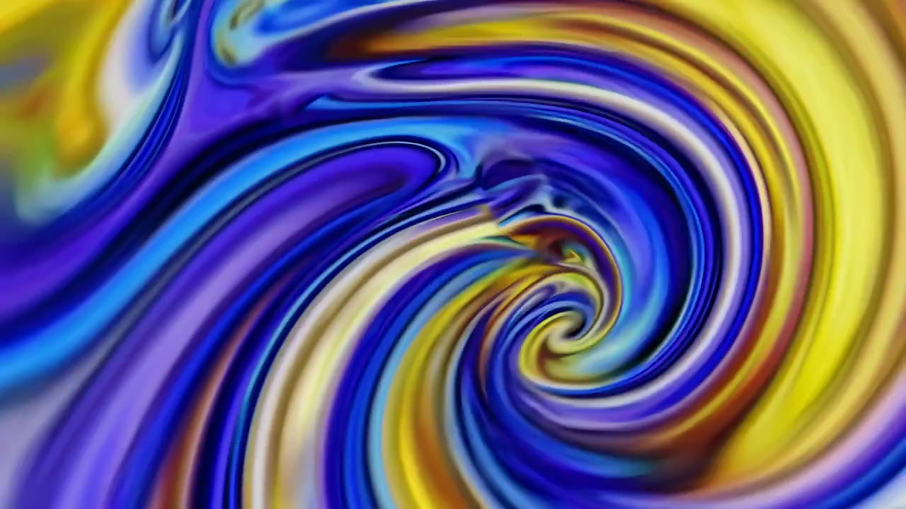 Movimento vorticoso astratto di fiori blu e colori gialli