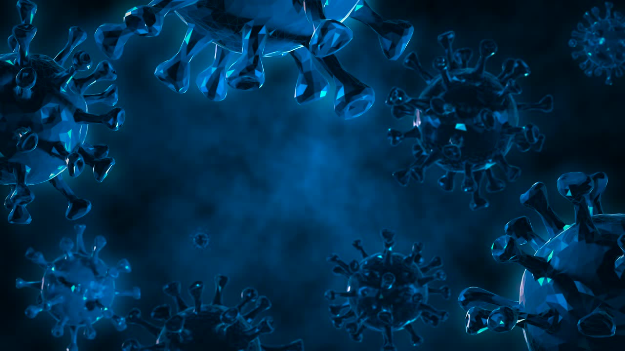 추상적인 코로나 바이러스 이동 바이러스 세포 - 모션 그래픽 (루프)