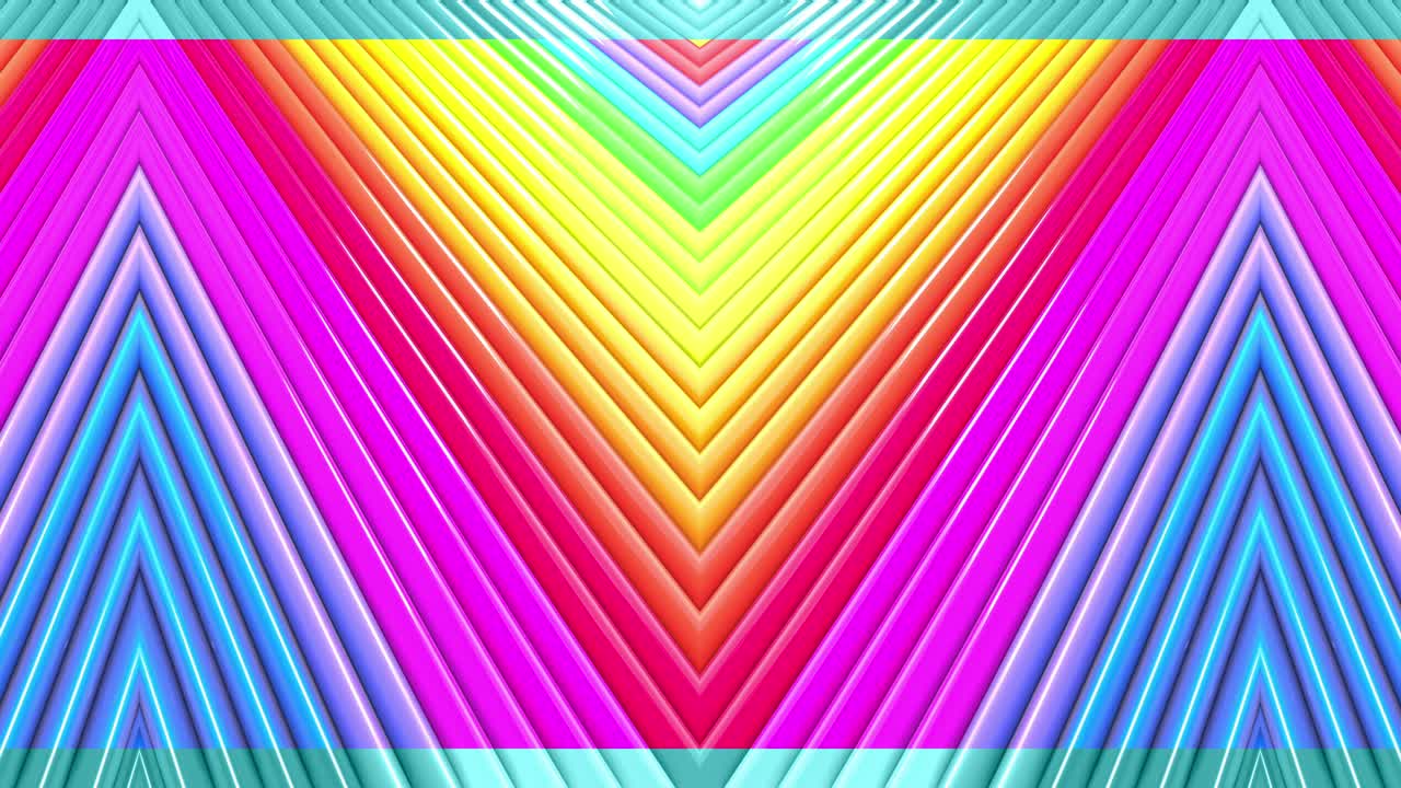 abstracto 3d sin costuras fondo brillante en 4k con cintas de arco iris. rayas multicolores arcoirís moverse cíclicamente en geometría simple estilo creativo de dibujos animados. animación suave en bucle. 51