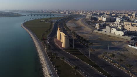 aerial view of a coastal city in saudi arabia