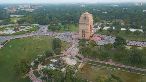 aerial view of india gate , drone aerial view india gate