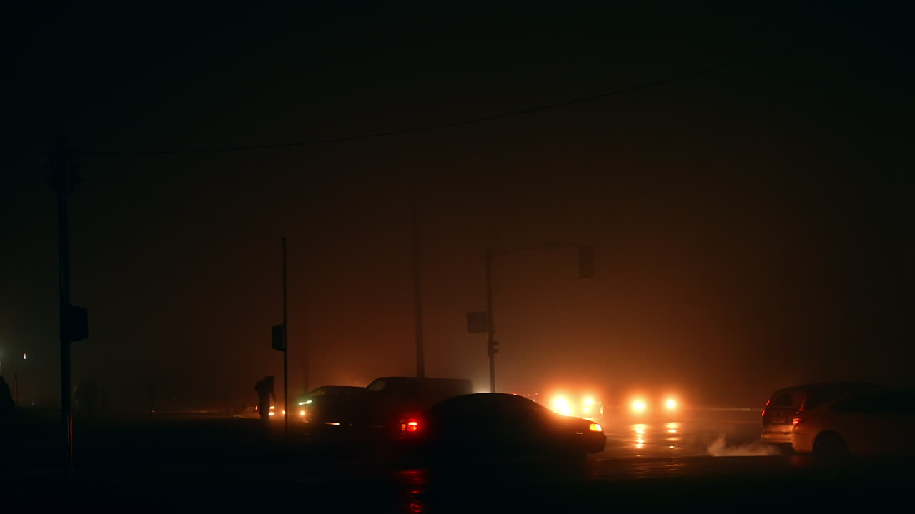 Foggy Night Traffic