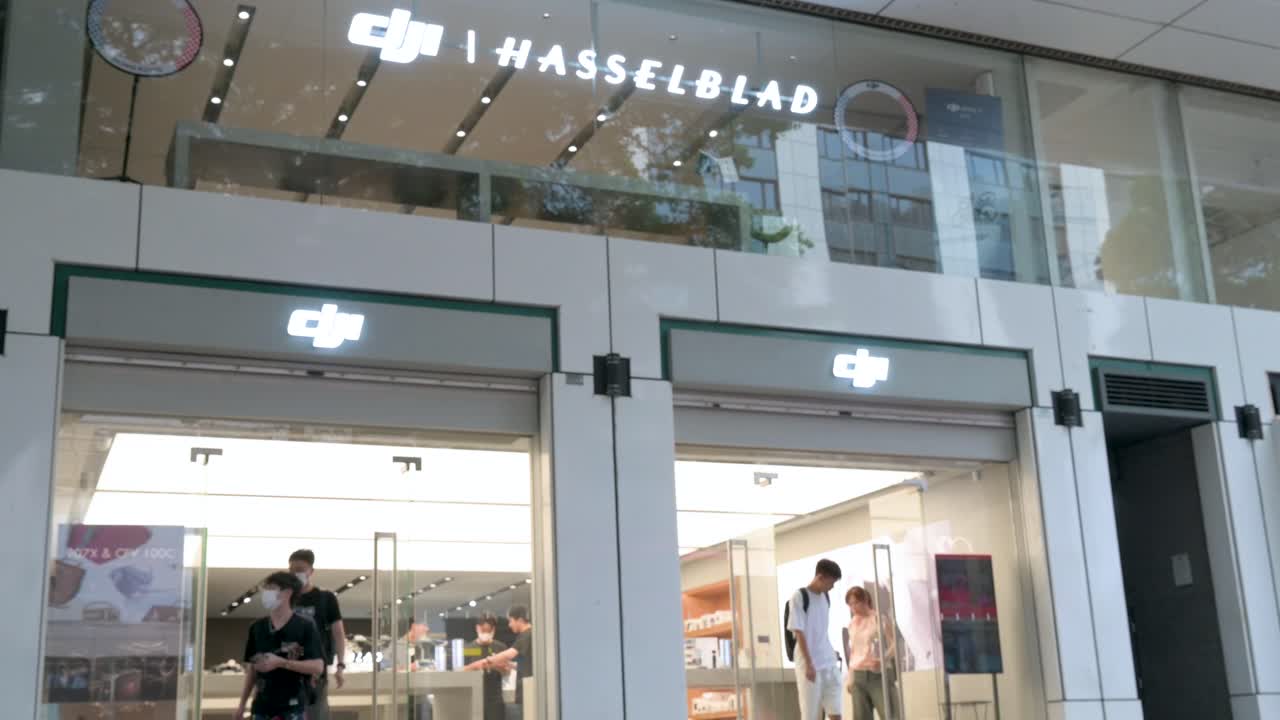 DJI and Hasselblad Store in a City