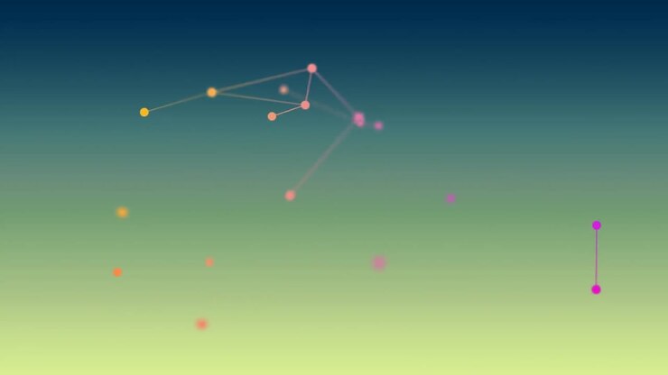 Animation of network of connections on green background