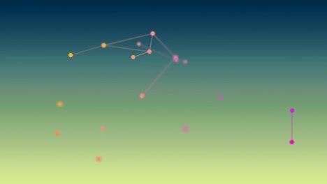 animación de la red de conexiones sobre fondo verde