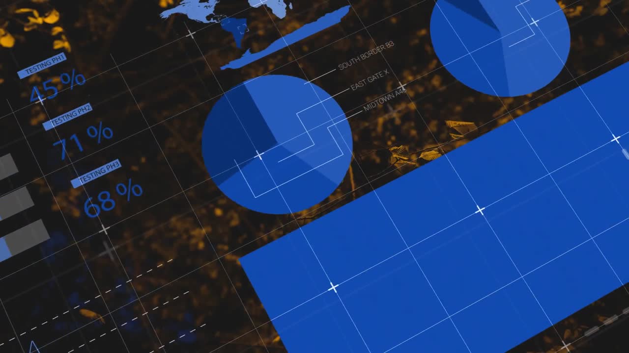 animación de la red de conexiones con estadísticas animación de iconos digitales.