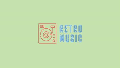 animación de tiempo de fiesta y radio retro en fondo verde claro