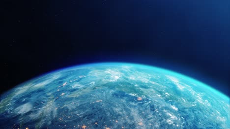 sun above planet earth view from space earth orbit 4k loop animation sunrise over the earth space
