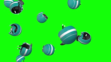motocicleta casco de motocicleta cara abierta lluvia cayendo animación de pantalla verde 3d clave de croma