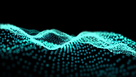 onda digital azul que se mueve contra un fondo negro