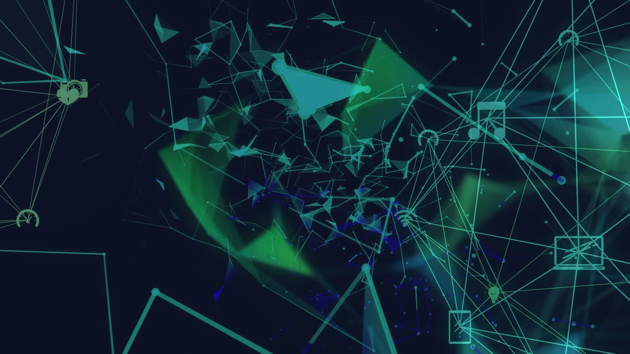 animación de la red de conexiones sobre fondo negro