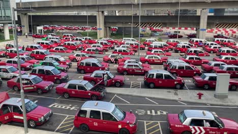massive taxi rank at an airport