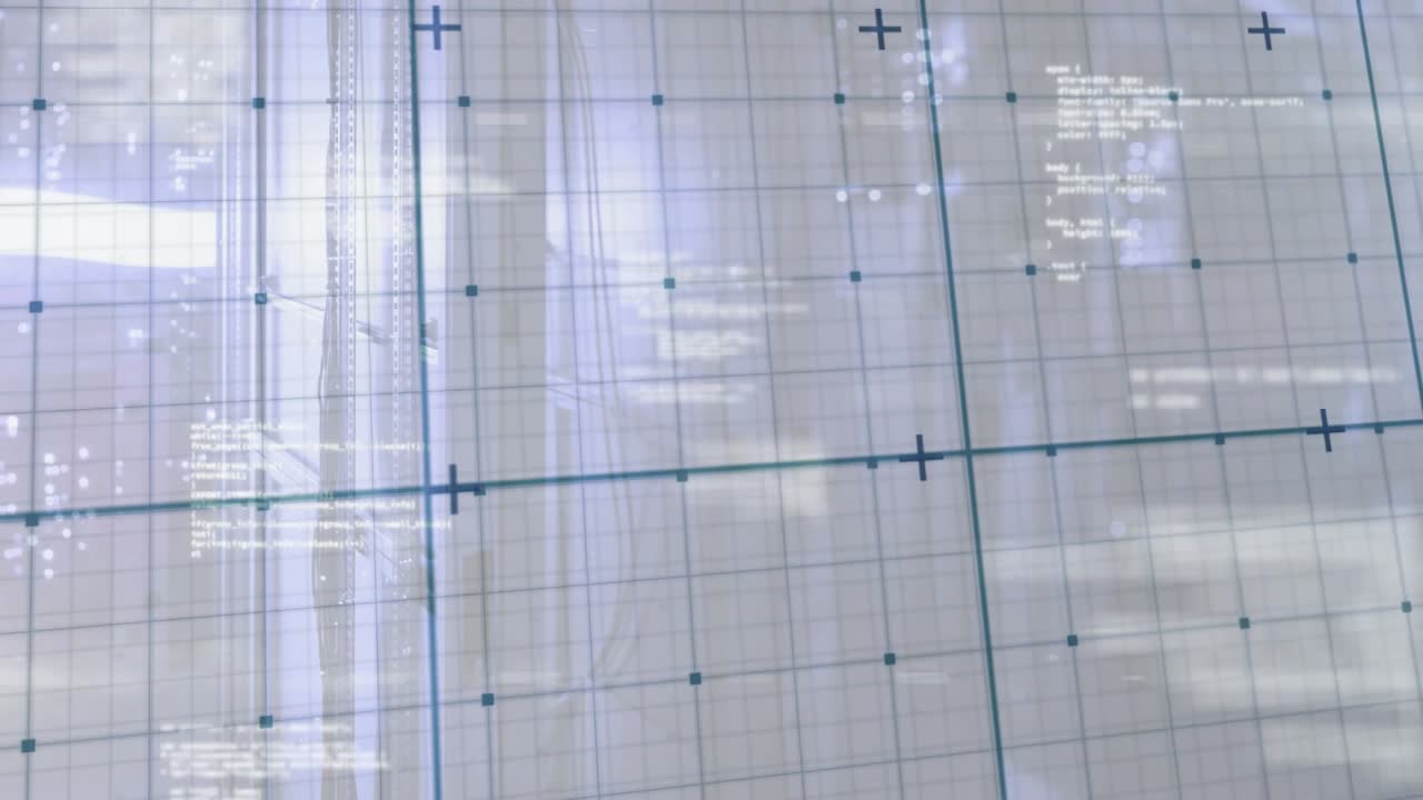 On launch green grid overlay pulsing and code text appearing on right to show system readouts