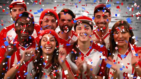 Group-of-fans-cheering-for-their-team