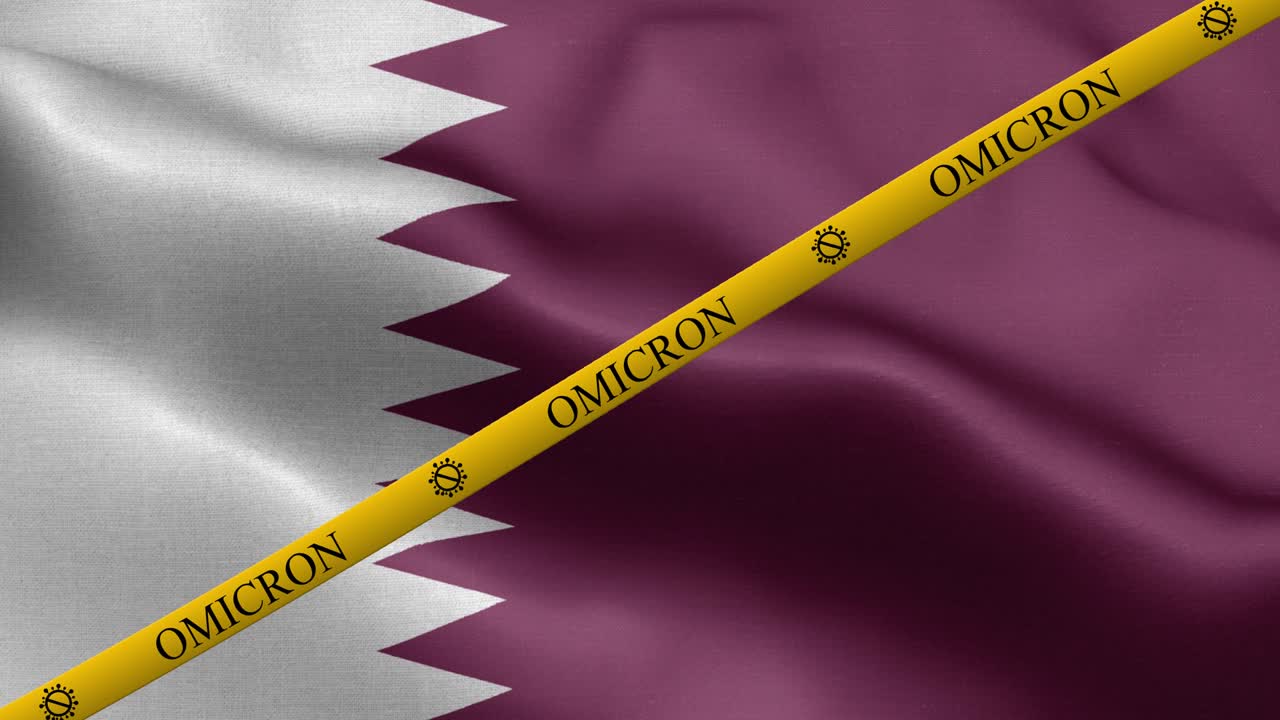 variante omicron y franja de prohibición en la bandera de qatar - bandera de qatar