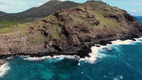 drone parallax around ocean sea cliffs with highway in the background