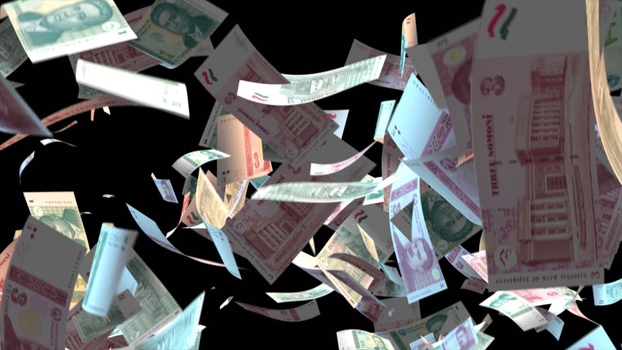 떨어지는 루마니아 레우 지폐