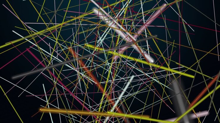Fantastic animation with stripe objects in slow motion, 4096x2304 loop 4K