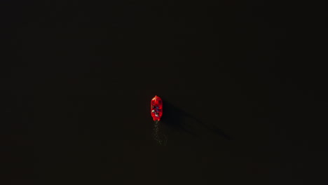 birds eye view of red bicycle boat, people recreation activity