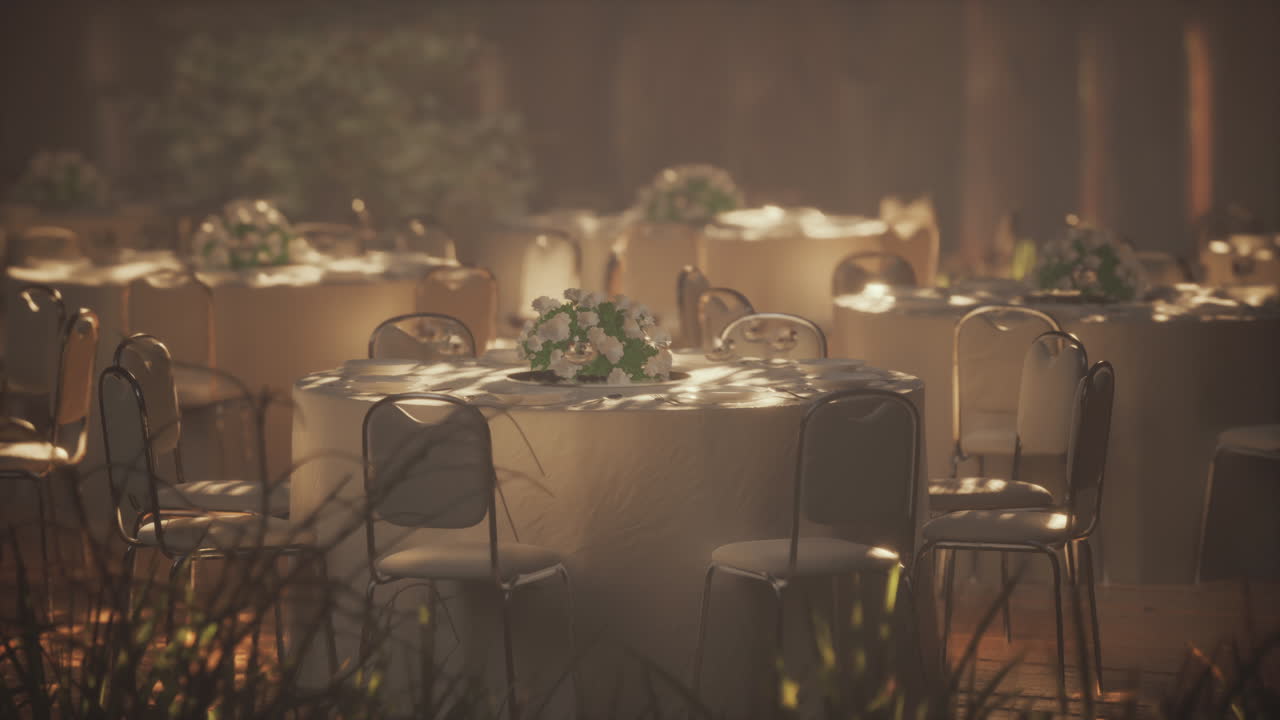 숲 속 의 우아 한 야외 식사