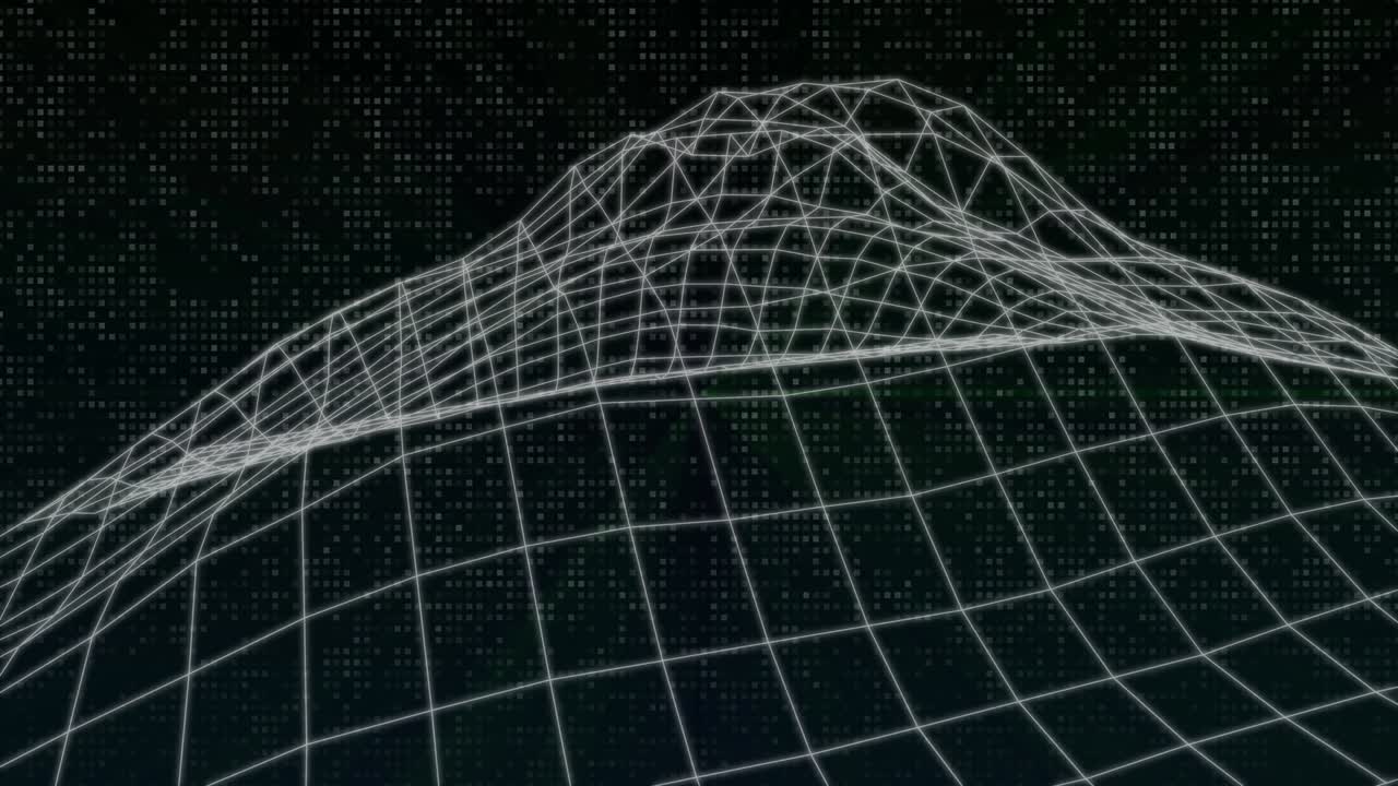 animación de fondo 4k análisis de marco de alambre abstracto montaña de espín