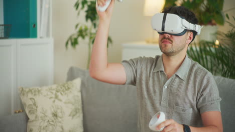 el hombre feliz juega juegos con ai y vr
