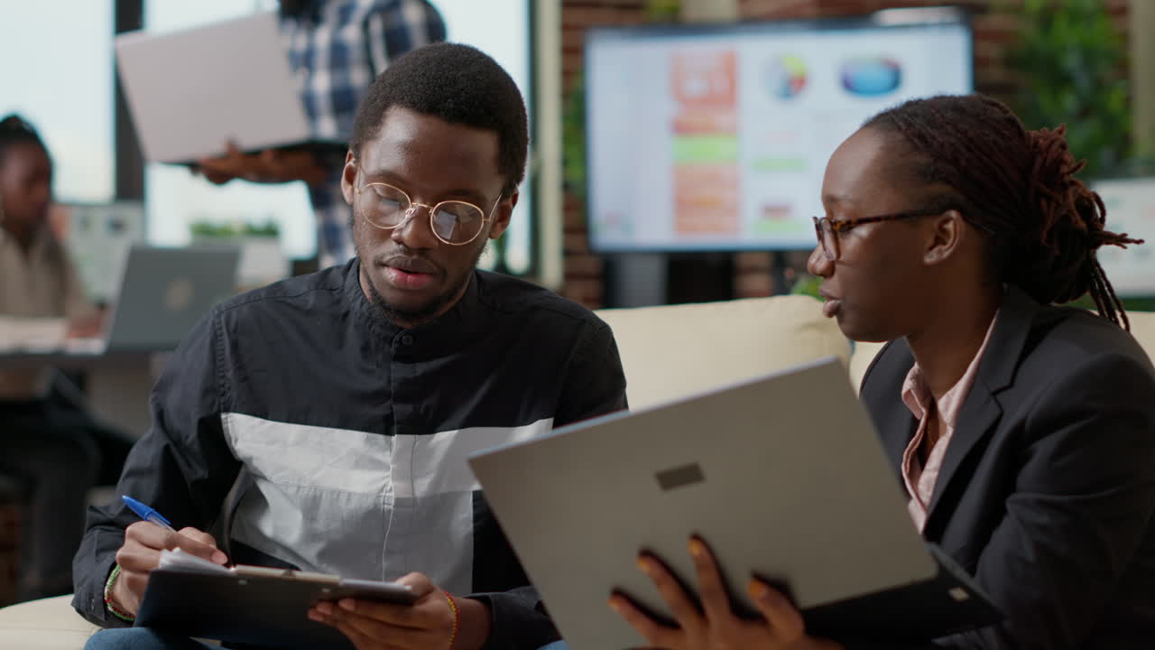 Team of people collaborating to create research project