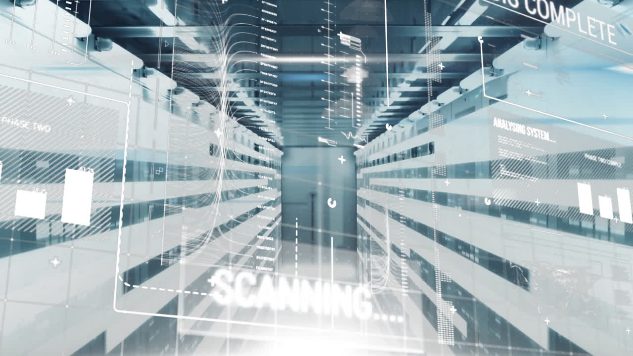 데이터 처리 및 디지털 정보 흐름의 애니메이션