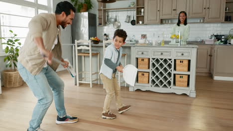 Dance,-children-and-son-sweeping-with-his-father