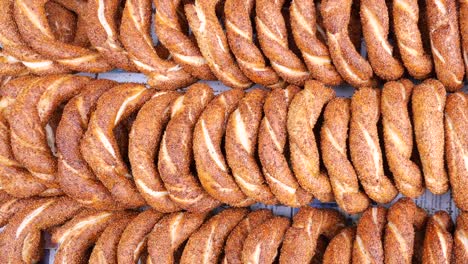 rows of sesame turkish bread