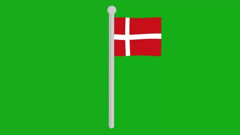 danish flag loop animation waving